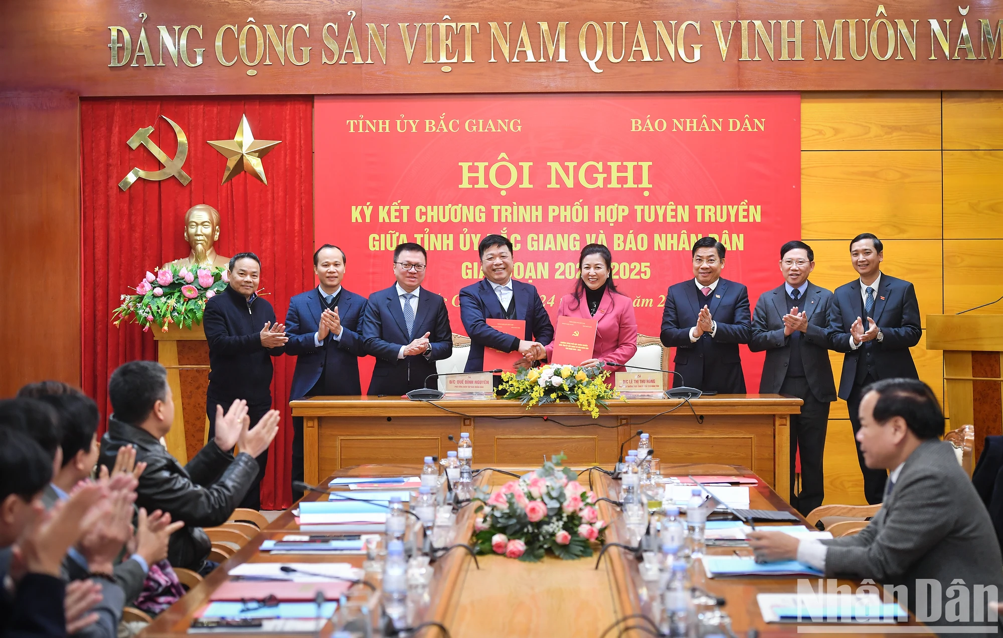 Báo Nhân Dân và Tỉnh ủy Bắc Giang ký kết chương trình phối hợp tuyên truyền giai đoạn 2024-2025