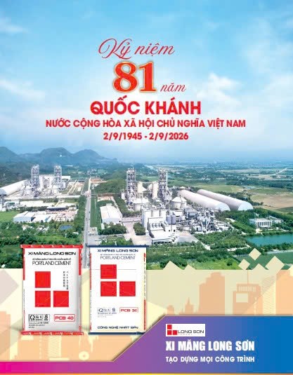 Công ty xi măng Long Sơn chúc mừng Quốc Khánh ngày 2/9 - ảnh 1 Hình ảnh: Công ty xi măng Long Sơn chúc mừng Quốc Khánh ngày 2/9 số 1