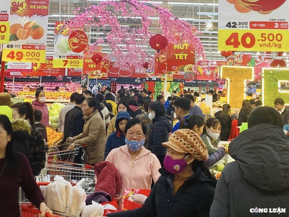 Cận Tết, người dân Thủ đô “chôn chân” trong siêu thị nửa tiếng vẫn chưa đến lượt thanh toán