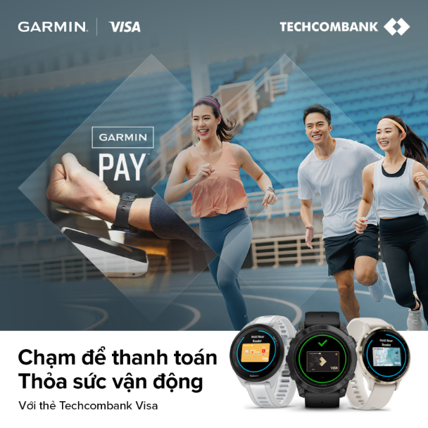 Techcombank mang trải nghiệm thanh toán một chạm Garmin Pay đến với người tiêu dùng