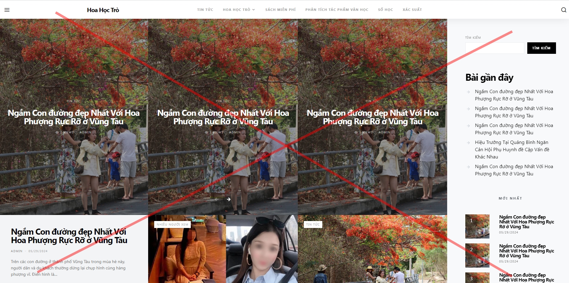 Báo Tiền Phong thông báo về web giả mạo chuyên trang Hoa Học Trò điện tử