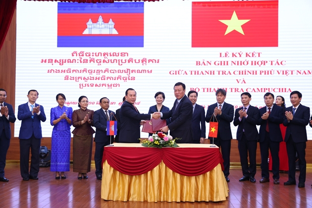 Ký kết Bản ghi nhớ hợp tác giữa Thanh tra Chính phủ Việt Nam và Bộ Thanh tra Vương quốc Campuchia