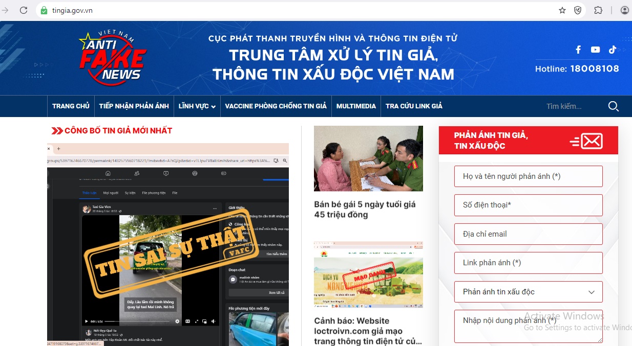 Cục Phát thanh, truyền hình và thông tin điện tử nâng cấp trang thông tin Chống tin giả
