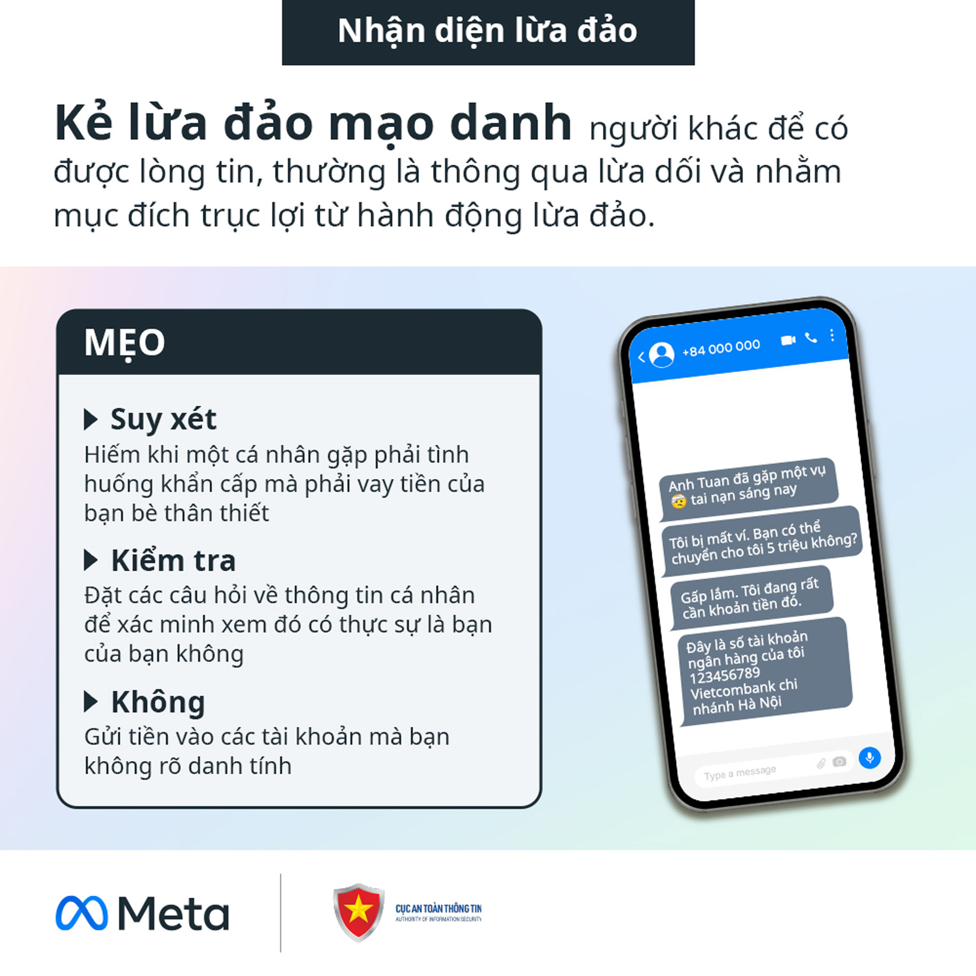 Cục An toàn thông tin cùng tập đoàn Meta phát động chiến dịch “Nhận diện lừa đảo”