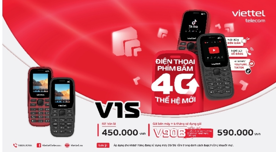 Viettel ra mắt điện thoại 4G V1S có tính năng đặc biệt giá chỉ từ 590.000đ