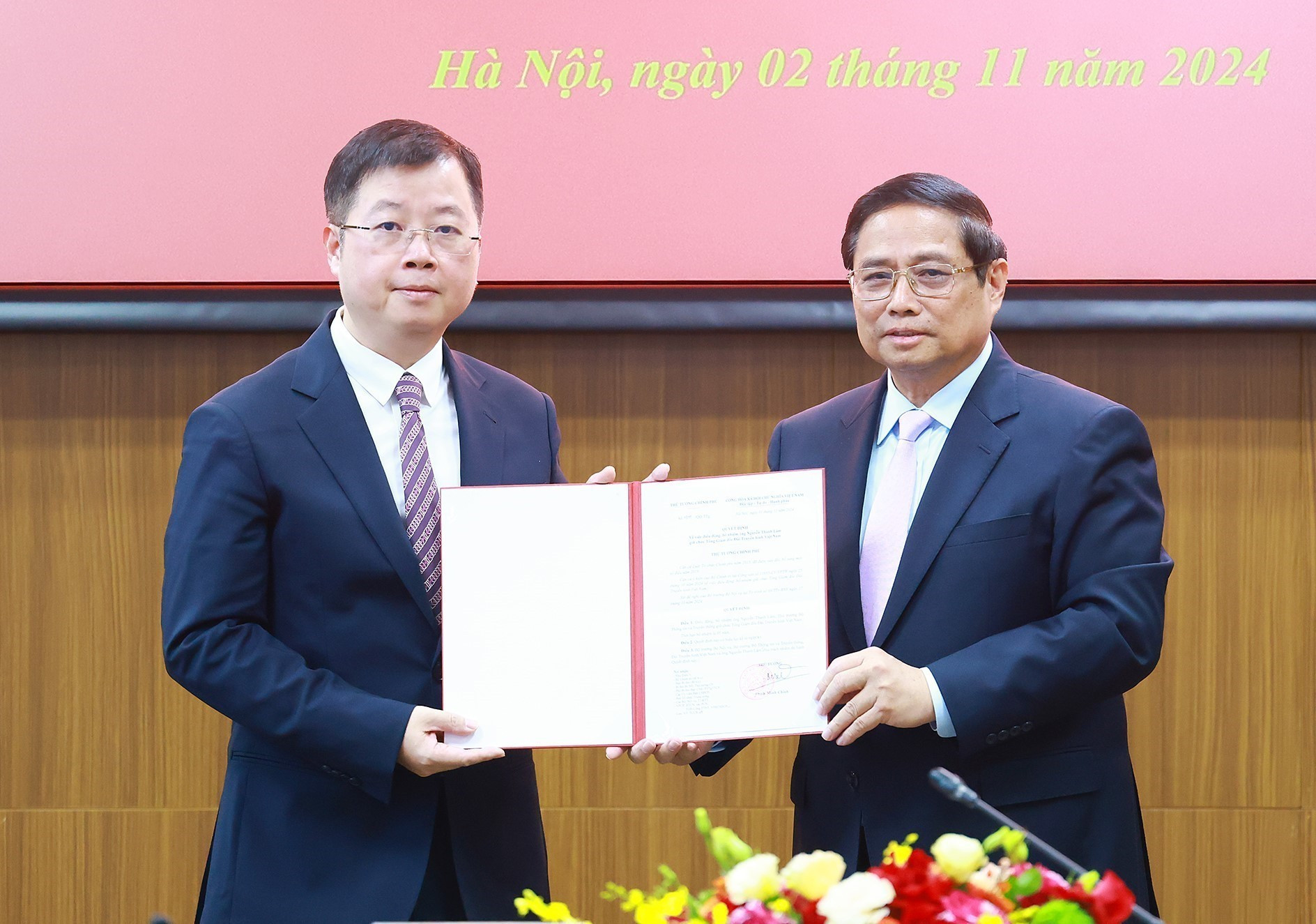 Thủ tướng trao Quyết định bổ nhiệm ông Nguyễn Thanh Lâm giữ chức Tổng Giám đốc Đài Truyền hình Việt Nam