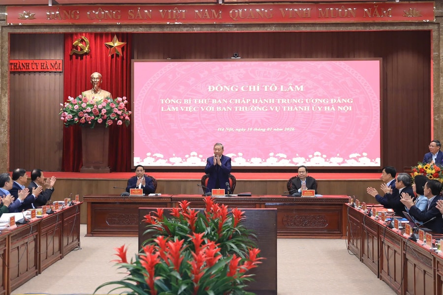 Tổng Bí thư Tô Lâm làm việc với Ban Thường vụ Thành ủy Hà Nội về những định hướng lớn phát triển Thủ đô