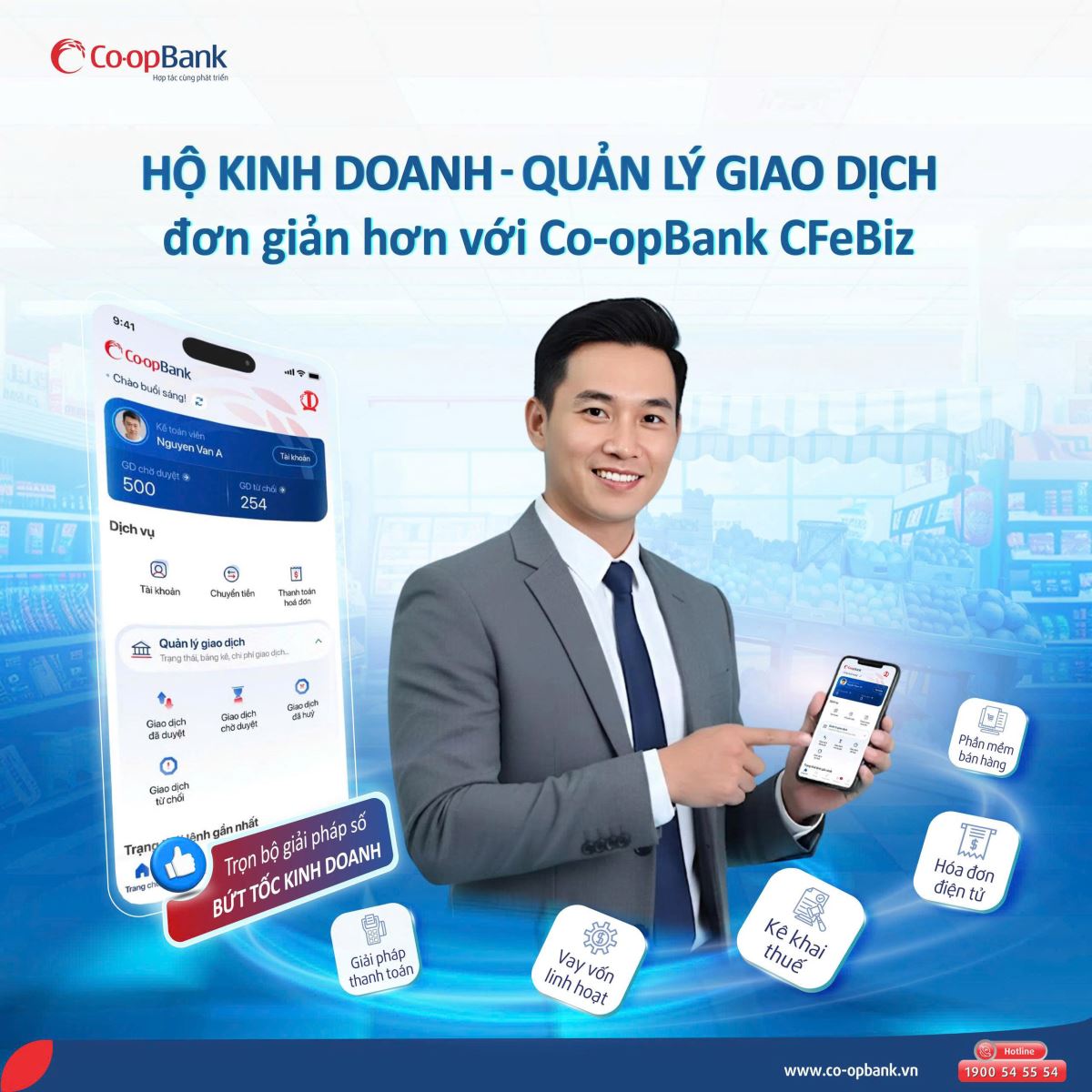 Co-opBank nâng cấp CFeBiz phù hợp mô hình hộ kinh doanh