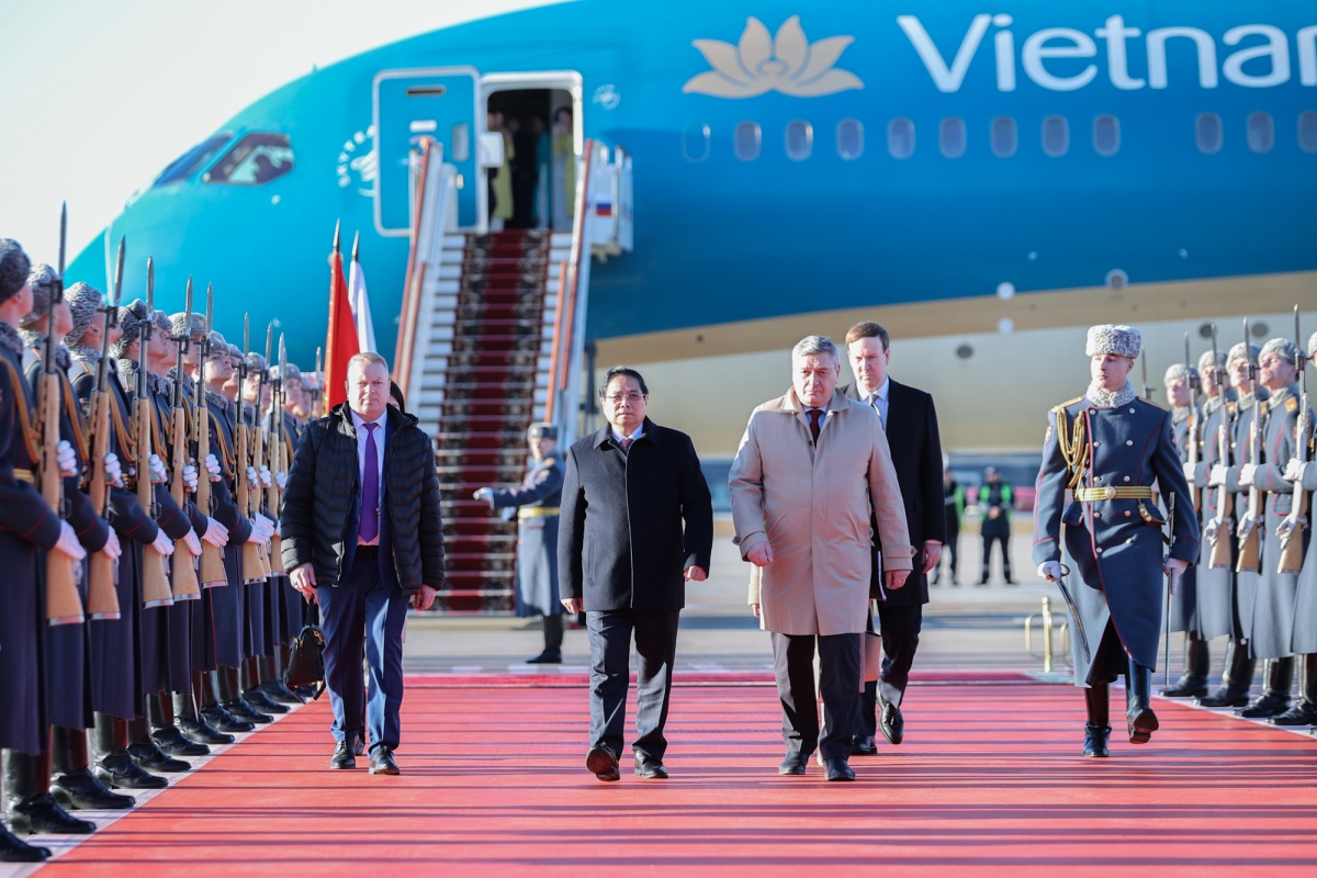 Thủ tướng Phạm Minh Chính tới Thủ đô Moscow, bắt đầu thăm chính thức Liên bang Nga
