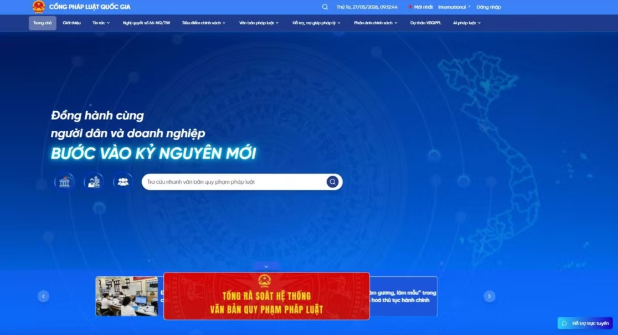 Xây dựng Cổng Pháp luật quốc gia đáp ứng yêu cầu phát triển trong kỷ nguyên mới
